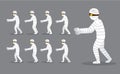 Mummy Side Cartoon Animation Frame Walking Vector