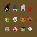 Halloween character set in flat design Royalty Free Stock Photo