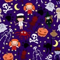 Halloween characters seamless pattern Royalty Free Stock Photo