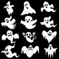 Halloween characters set of scary white ghosts for design isolated Royalty Free Stock Photo