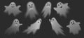 Cute scary ghosts phantoms set