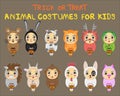 Halloween children trick or treating in Halloween costume Royalty Free Stock Photo