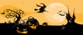 Halloween. City panorama in halloween style