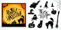 Halloween clipart set with card sample