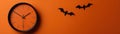 Halloween Clock Bats Orange Background Spooky Time Royalty Free Stock Photo
