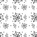 Halloween cobweb seamless pattern on a white background Royalty Free Stock Photo