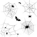 Halloween cobweb vector frame border and dividers isolated on white with spider web for spiderweb scary design. Royalty Free Stock Photo