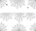 Halloween cobweb vector frame border and dividers on wh