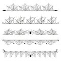 Halloween cobweb vector frame border separator and dividers line isolated on white with spider web for spiderweb scary Royalty Free Stock Photo