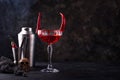 Halloween cocktail Red Devil martini Royalty Free Stock Photo