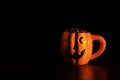 Halloween coffee,pumpkin with coffee beans Royalty Free Stock Photo