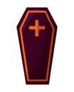 Halloween coffin isolated icon