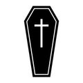 Halloween coffin silhouette flat icon vector for your web site design, logo, app, UI. illustration, EPS10.