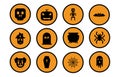 Halloween coins icon set, Cartoon halloween icons collection