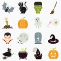 Halloween color flat icons set Royalty Free Stock Photo