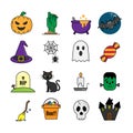 Halloween color icons set Royalty Free Stock Photo