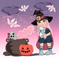 Halloween Color Vector Illustration Set DARKNESS FEAST