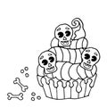 Halloween coloring page, line art Helloween isolated on the white background
