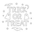 Halloween coloring page. Trick or treat. Creative background