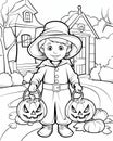 Halloween coloring pages for kids with scary pumpkins