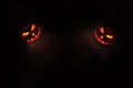 Halloween concept, two glowing red outline of Jack`s