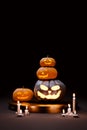 Halloween concepts Pumpkin backgrounds, 3d rendering