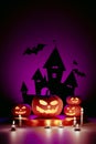 Halloween concepts Pumpkin backgrounds, 3d rendering