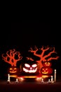 Halloween concepts Pumpkin backgrounds, 3d rendering