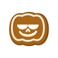 Halloween cookie pumpkin. Cookies for terrible holiday. Vector i