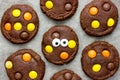 Halloween cookies, chocolate american cookies