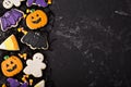 Halloween cookies decorated with royal icing Royalty Free Stock Photo