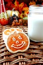Halloween cookies and milk Royalty Free Stock Photo