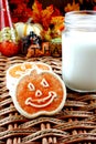 Halloween cookies and milk