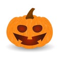 Halloween cool pumpkin. Fiercely grinning mystical orange punkin for decoration