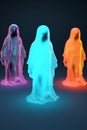 Halloween costume ghost horror white neon creature spooky dark fear night