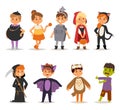 Halloween costume kids vector. Royalty Free Stock Photo