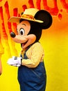 Halloween costume Mickey Mouse greeting guests Royalty Free Stock Photo