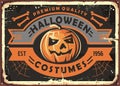 Halloween costumes store vintage metal sign Royalty Free Stock Photo