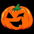 Halloween creepy Jack-o-lantern pumpkin vegetable isolated vector