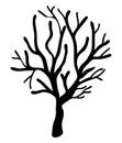 Halloween creepy scary bare tree vector symbol icon design.