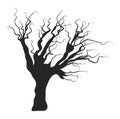 Halloween creepy scary bare tree vector symbol icon design. Royalty Free Stock Photo