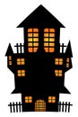 Halloween creepy scary hounted house, vector symbol icon design. Royalty Free Stock Photo