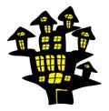 Halloween creepy scary hounted house, vector symbol icon design. Royalty Free Stock Photo