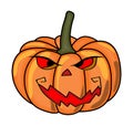 Halloween creepy scary pumpkin vector symbol icon design.