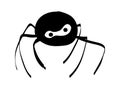 Halloween creepy scary spider silhouette vector symbol icon design