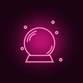 Halloween crystal ball icon. Elements of Halloween in neon style icons. Simple icon for websites, web design, mobile app, info