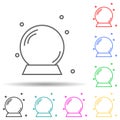 Halloween crystal ball multi color style icon. Simple thin line, outline of halloween icons for ui and ux, website or