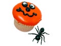 Halloween Cupcake and Rubber Ant Royalty Free Stock Photo