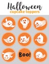 Halloween cupcake toppers with ghosts