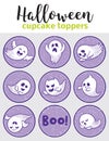 Halloween cupcake toppers with ghosts